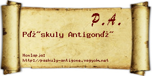 Páskuly Antigoné névjegykártya
